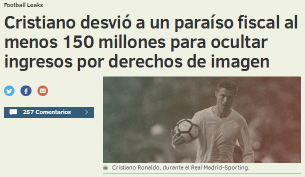 C罗被曝逃税!金额高达1.5亿欧 3年他仅缴560万欧.png